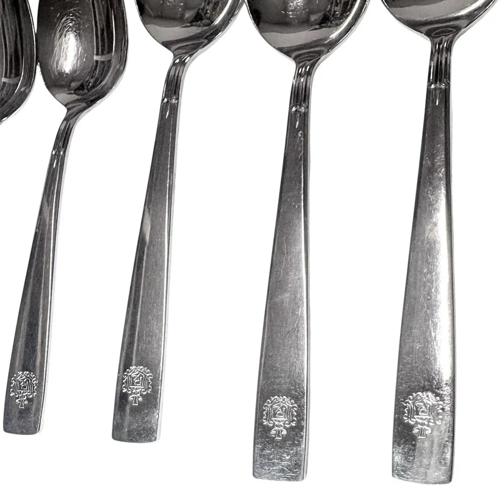 Vintage Oneidacraft Deluxe Stainless Flatware Set RX Pharmacy Medical Logo 41 Pc